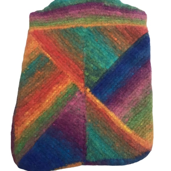 Artisan crafted Felted wool colour block Hobo bag - Picture 4 of 6